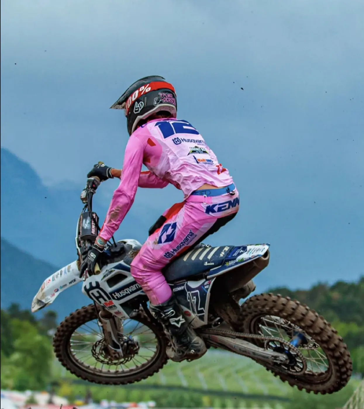 Rider mid-jump