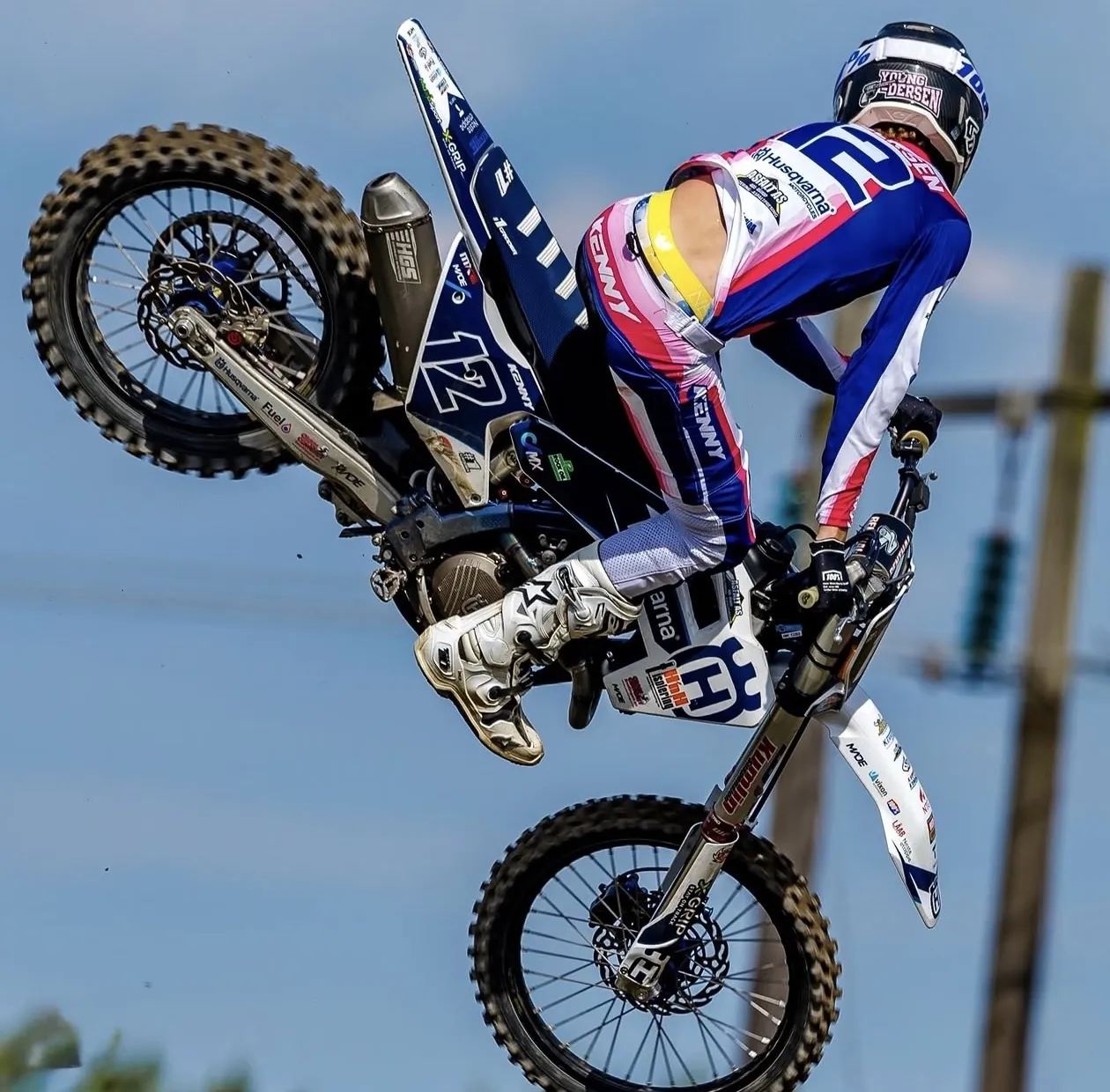 Nested rider mid-whip